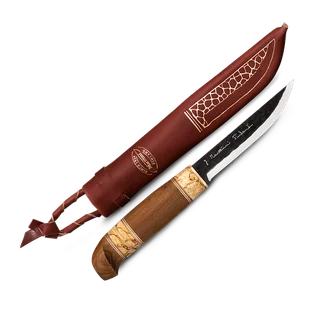 Marttiini Kierinki stal węglowa, kuta/utwardzana brzoza/brzoza karelijska/skóra 126010 - Noże - miniaturka - grafika 1