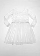 Sukienki i spódniczki dla dziewczynek - Sukienka wizytowa dziewczynka Angel biała koronka - miniaturka - grafika 1