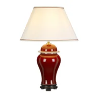Lampy stojące - Lampa stołowa ceramiczna czerwona z abażurem modern Oxblood E27 60W Designer's Lightbox - miniaturka - grafika 1