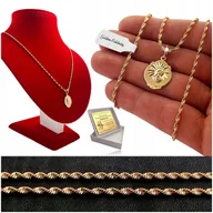 Biżuteria dla dzieci - ZŁOTY ŁAŃCUSZEK MEDALIK MATKA BOSKA 18K PREZENT NA KOMUNIĘ CHRZEST + GRAWER - miniaturka - grafika 1