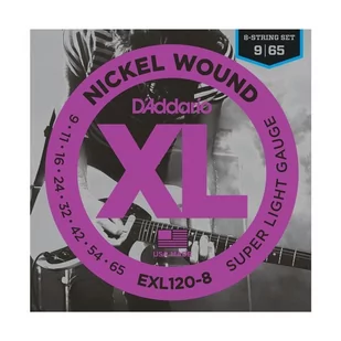 D'Addario EXL-120-8 struny do gitary 8 strunowej - Struny gitarowe  - miniaturka - grafika 1
