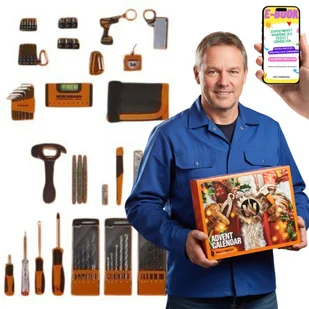 Kalendarz Adwentowy z Narzędziami Dla Mężczyzny – Prezent dla Faceta Ojca Dziadka + EBOOK - Ozdoby bożonarodzeniowe - miniaturka - grafika 1