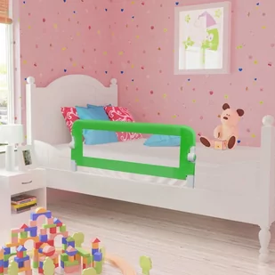 VidaXL Barierki do łóżeczka dziecięcego, 2 szt., zielone, 102x42 cm 276083         VidaXL - Zabezpieczenia dla dzieci - miniaturka - grafika 1