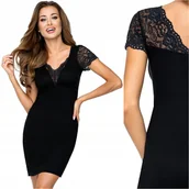 Bielizna nocna - Koszula nocna z wiskozy DONNA Miriam czarna XXL 44 - miniaturka - grafika 1