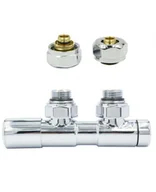 Zawory i kraniki - Zawór regulacyjny 50mm TWINS chrom lewy Pex - miniaturka - grafika 1