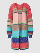 Swetry damskie - Długi kardigan w paski - miniaturka - grafika 1