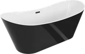 Wanny - Mexen Montana wanna wolnostojąca 180 x 80 cm, biała/czarna, przelew czarny - 52011808075-70 - miniaturka - grafika 1