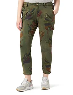 Desigual Damskie spodnie Tropi Casual, zielony, 34 PL - Spodnie damskie - miniaturka - grafika 1