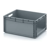 Pojemniki przemysłowe - Skrzynki plastikowe z otworem 600x400x220 mm - miniaturka - grafika 1