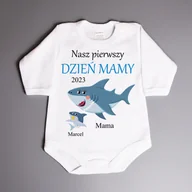 Body dla niemowląt - Nasz pierwszy DZIEŃ MAMY - rekin - body niemowlęce - miniaturka - grafika 1