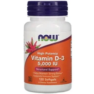 Suplementy naturalne - Now Foods Witamina D3 5000 IU 125 mcg (120 kaps.) - miniaturka - grafika 1