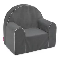 Fotele - Badum, Fotelik dziecięcy, Midi, Welur, Szary - miniaturka - grafika 1