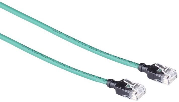 Mercodan Kabel sieciowy RJ-45, Cat.6a, U/UTP, LSZH, Slim, zielony, 7.5 m 371926075
