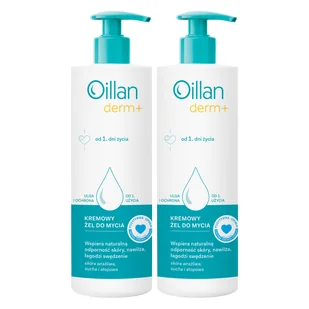 Zestaw Oillan Derm+, kremowy żel do mycia, od 1 dnia życia, 2 x 400 ml - Kosmetyki kąpielowe dla dzieci - miniaturka - grafika 1