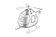 Skarbonki - Srebrna Skarbonka Helikopter Grawer Chrzest Roczek - miniaturka - grafika 1