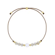 Bransoletki - Bransoletka zodiakalna Bliźnięta Cytryn i kamień księżycowy na sznurku - miniaturka - grafika 1