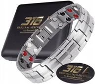 Bransolety męskie - SREBRNA ZDROWOTNA BRANSOLETA BRANSOLETKA MĘSKA MAGNETYCZNA MOCNA ORYGINAŁ - miniaturka - grafika 1