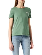 Koszulki i topy damskie - ONLY Onlkita S/S Logo Top Noos T-shirt damski, Dark Ivy/Print: silver Glitter Heart, S - miniaturka - grafika 1