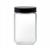 Pojemniki kuchenne - Słoik do przechowywania kwadratowy Milos 1,8 l czarny DOMOTTI - miniaturka - grafika 1