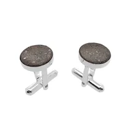 Spinki do mankietów i krawatów - Spinki do mankietów Meteoryt w oprawie ø12 (S1425) Srebro [925] - miniaturka - grafika 1