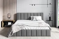 Łóżka - Łóżko tapicerowane GUTTO łóżko podwójne powierzchnia 90 x 200 cm rama z metalowych listew szary kolor, skrzynia - miniaturka - grafika 1
