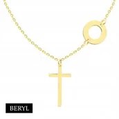 Biżuteria religijna - Naszyjnik celebrytka Srebro925 krzyżyk kółko - miniaturka - grafika 1