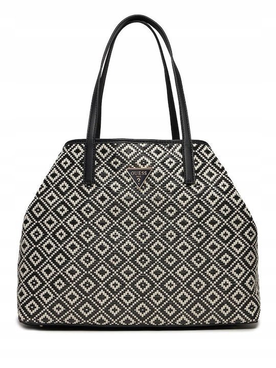 GUESS SHOPPER TOREBKA WZÓR GEOMETRYCZNY CZARNO-BIAŁA 50x18x30 1GŁA