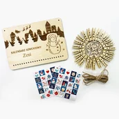 Kalendarze - KALENDARZ ADWENTOWY z grawerem dla dziecka świąteczny zestaw 07a - miniaturka - grafika 1