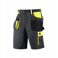 Spodenki męskie - krótkie SPODENKI szorty męskie czarno-żółte BHP ROBOCZE PROWORK STRECH 52 - miniaturka - grafika 1