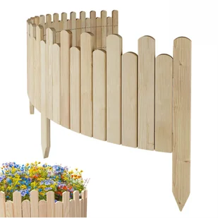 Floranica PŁOTEK OGRODOWY drewniany, elastyczny, obrzeże rabatek, palisada 200 x 30 cm Nieimpregnowany - Ogrodzenia - miniaturka - grafika 1