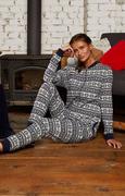 Piżamy damskie - Kombinezon damski w norweski wzór piżama jednoczęściowa Alaska, Kolor granatowy-wzór, Rozmiar L, Italian Fashion - Intymna - miniaturka - grafika 1