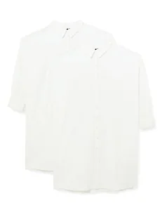 VERO MODA Damska koszulka Vmgittana Ls Long Shirt WVN Ga Curve bluzka, Snow White, 46 - Bluzki damskie - miniaturka - grafika 1