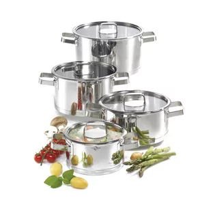 Küchenprofi SAN REMO - zestaw 4 stalowych garnków ze szklanymi pokrywkami, Küchenprofi KU-2390002804 - Zestawy garnków i patelni - miniaturka - grafika 1