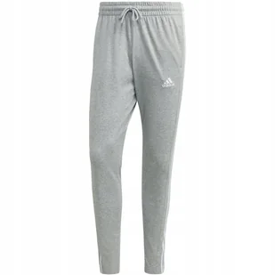 Spodnie męskie adidas Essentials Single Jersey Tapered Open Hem 3-Stripes s - Dresy męskie - miniaturka - grafika 1