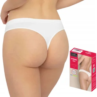 Stringi Lili String Gatta, bezszwowe, białe, S - Majtki damskie - miniaturka - grafika 1