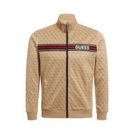 Bluzy męskie - Męska Bluza GUESS KORBIN FULL ZIP TRACKSUIT Z2BQ06FL04Q-P13W – Beżowy - miniaturka - grafika 1