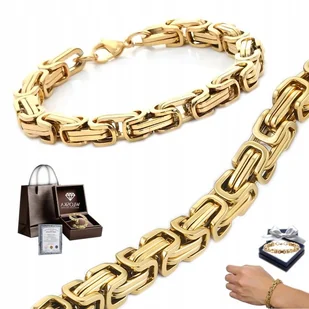 BRANSOLETA MĘSKA ZŁOTA Bransoletka Na Rękę PEŁNA DIAMENTOWANA - Bransolety męskie - miniaturka - grafika 1