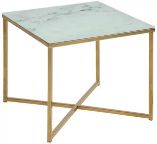 Actona Kwadratowy stolik kawowy Alisma white golden - Ławy i stoliki kawowe - miniaturka - grafika 1