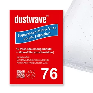 Sparpack - 10 worków do odkurzacza pasujących do Philips - TCX 648 Classique marki dustwave® - Made in Germany - Worki do odkurzaczy - miniaturka - grafika 1