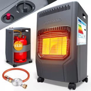 Piecyk Grzejnik Gazowy 4200W Reduktor na Butle Gazową Czarny - Ogrzewanie przenośne - miniaturka - grafika 1