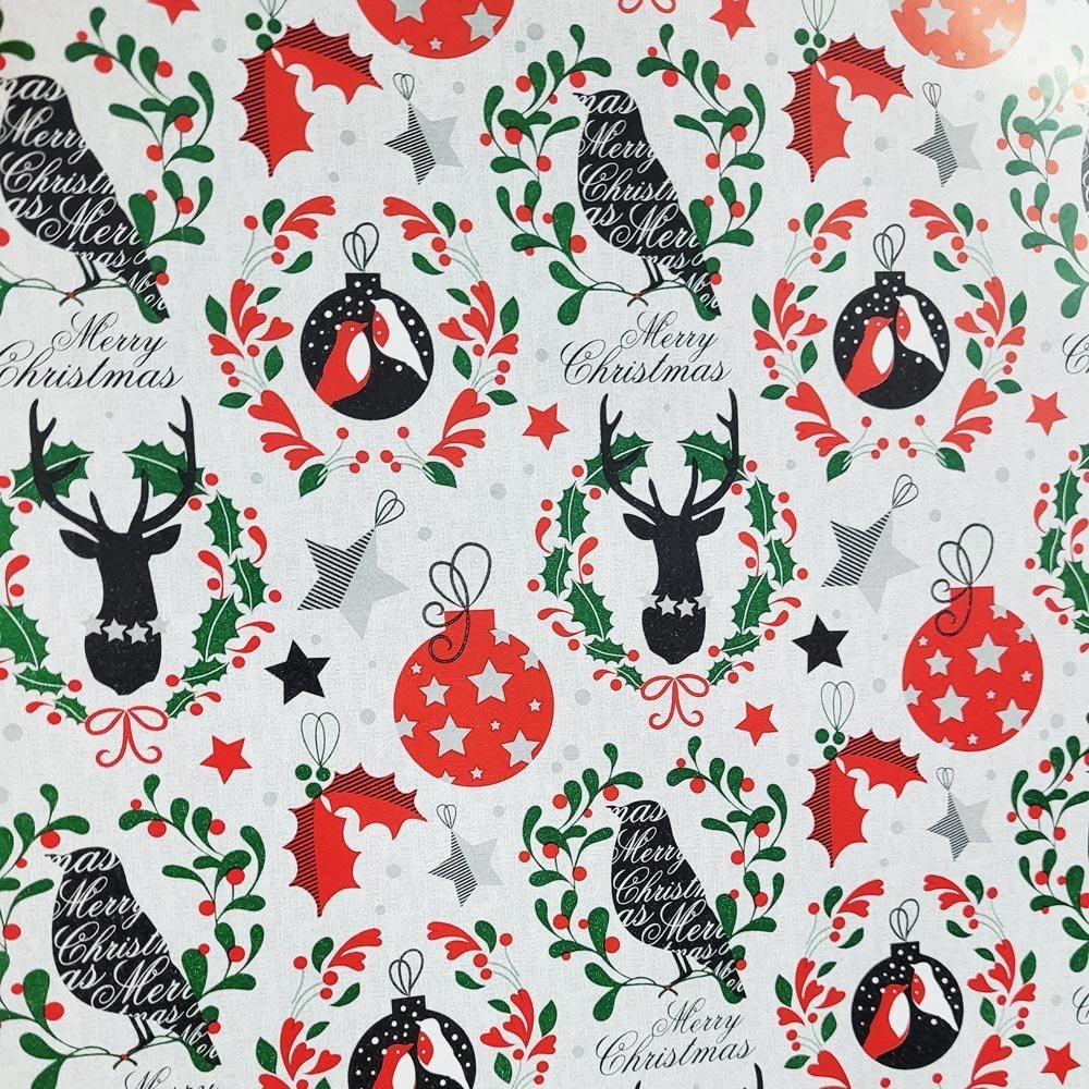 Fastima Papier świąteczny jarzębina prezentów 57cmx25m 25m67