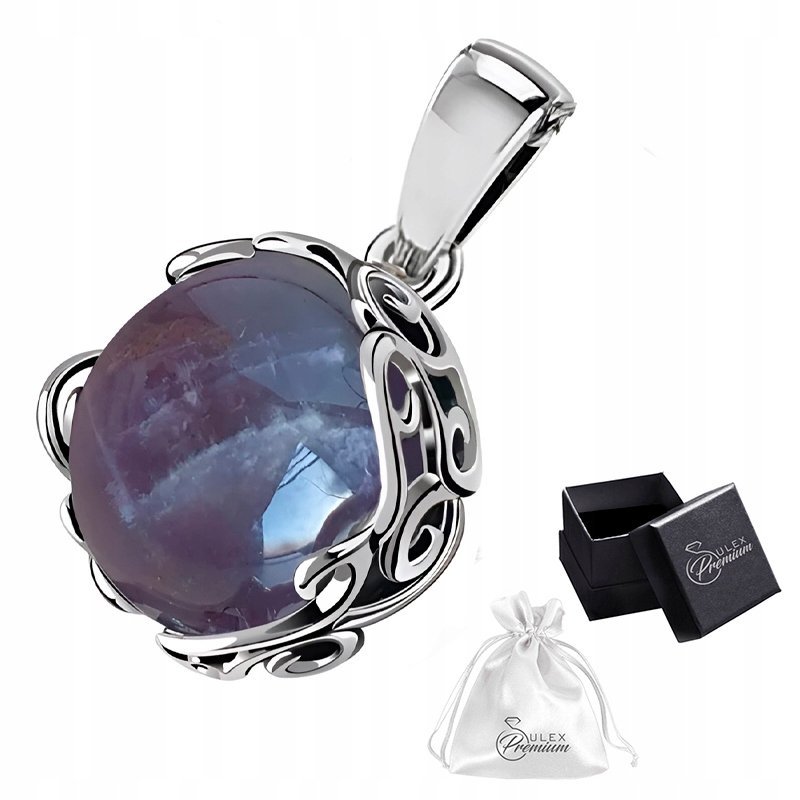 Zawieszka srebro pr. 925 Piękny Elegancki Wisiorek z Naturalnym Ametystem