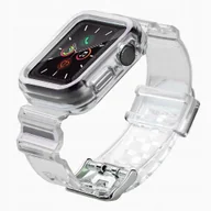 Akcesoria do smartwatchy - Silikonowa opaska pasek bransoleta bransoletka etui Strap Light Set do zegarka Apple Watch 42 mm - czarna - miniaturka - grafika 1