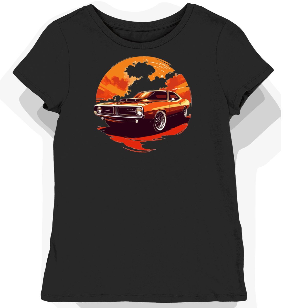 Koszulka damska czarna Klasyczny Barracuda 1968 w Polu M