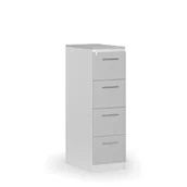 Szafy biurowe - Kartoteka metalowa PRIMO z drewnianym frontem A4, 4 szuflady, biały/szary - miniaturka - grafika 1