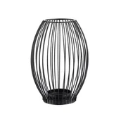 Świeczniki - Świecznik metalowy szprosowy 8,5 x 8,5 x 18 cm czarny - miniaturka - grafika 1