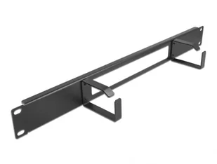 DeLOCK Panel przepustowy do gospodarki kablami 19″, 2 haki, 1U, czarny 66655 - Akcesoria do komputerów stacjonarnych - miniaturka - grafika 1