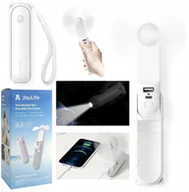 Gadżety USB - Mini wentylator Jisulife Handheld Fan Life8 przenośny wiatraczek USB z funkcją powerbanka 2000mAh i latarką - biały - miniaturka - grafika 1