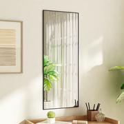 Lustra - vidaXL Lustro na drzwi, czarne, 40x100 cm, szkło i aluminium - miniaturka - grafika 1
