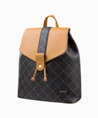 Plecaki - PUCCINI Duży brązowy plecak damski z logowanej skóry ekologicznej - Puccini - miniaturka - grafika 1